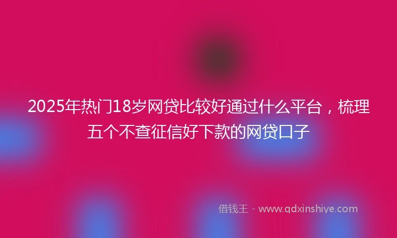 2025年热门18岁网贷比较好通过什么平台，梳理五个不查征信好下款的网贷口子
