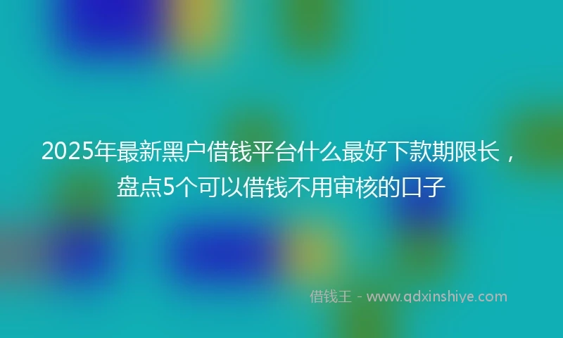 2025年最新黑户借钱平台什么最好下款期限长，盘点5个可以借钱不用审核的口子