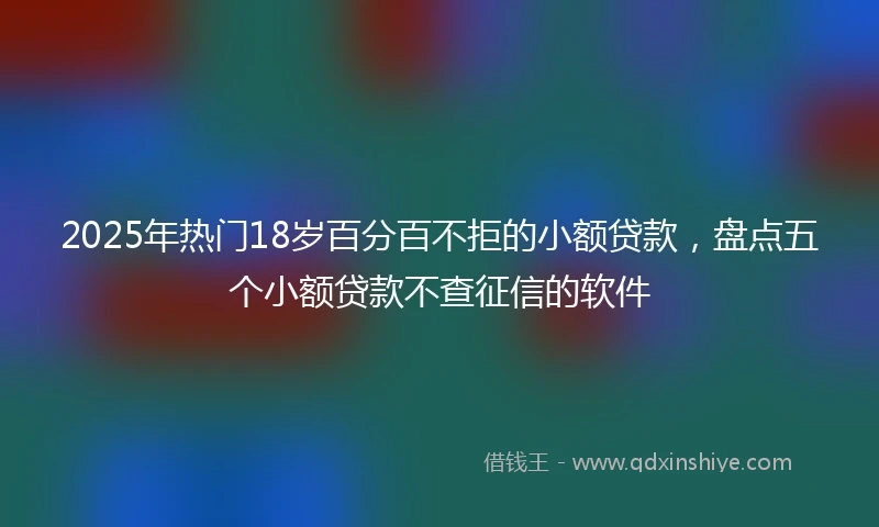 2025年热门18岁百分百不拒的小额贷款，盘点五个小额贷款不查征信的软件