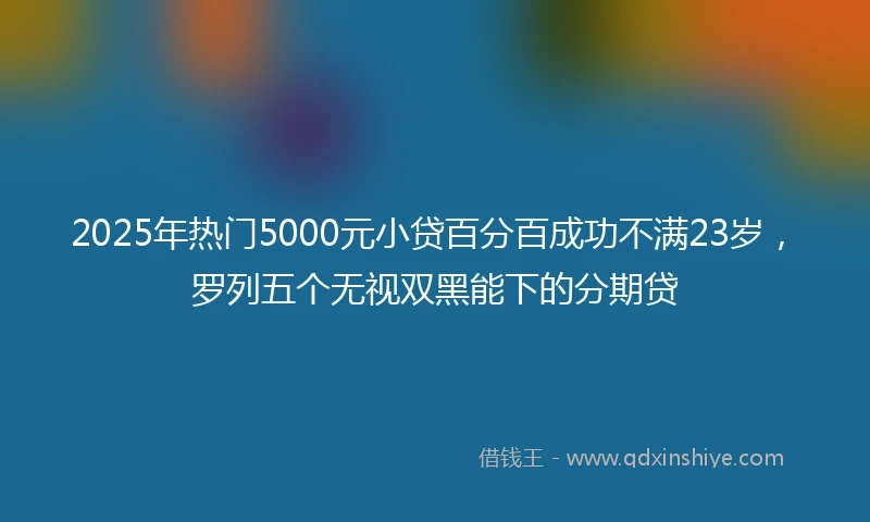 2025年热门5000元小贷百分百成功不满23岁，罗列五个无视双黑能下的分期贷