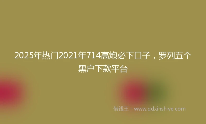 2025年热门2021年714高炮必下口子，罗列五个黑户下款平台