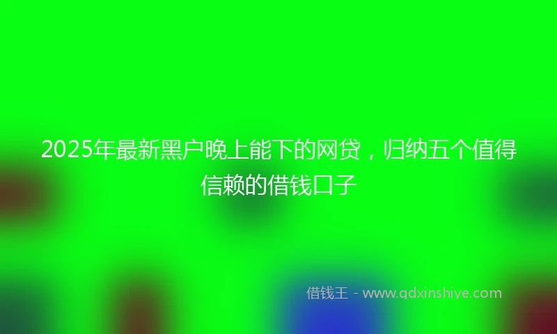 2025年最新黑户晚上能下的网贷，归纳五个值得信赖的借钱口子