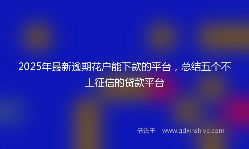 2025年最新逾期花户能下款的平台，总结五个不上征信的贷款平台