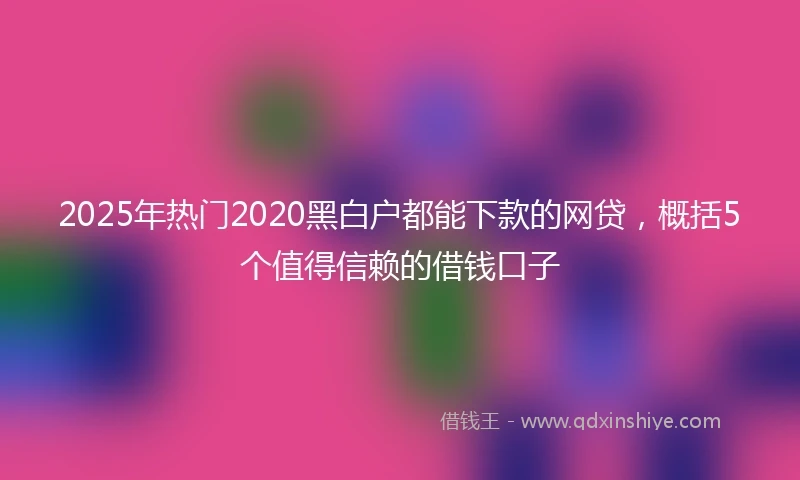 2025年热门2020黑白户都能下款的网贷，概括5个值得信赖的借钱口子