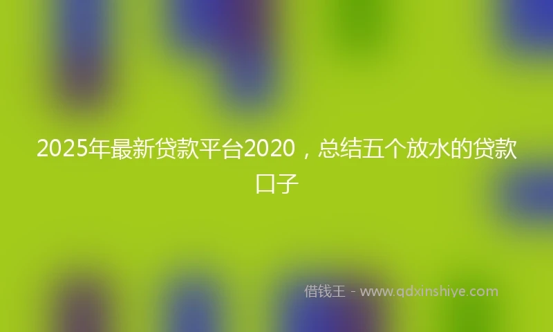 2025年最新贷款平台2020，总结五个放水的贷款口子