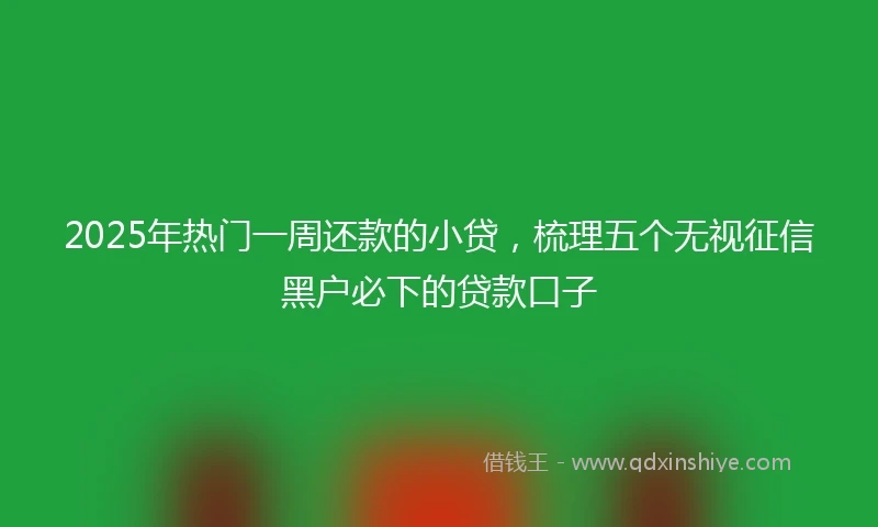 2025年热门一周还款的小贷，梳理五个无视征信黑户必下的贷款口子