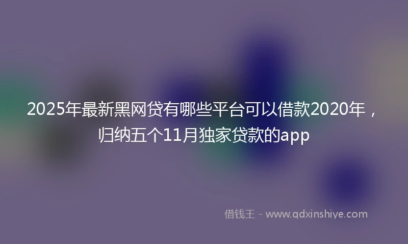 2025年最新黑网贷有哪些平台可以借款2020年，归纳五个11月独家贷款的app