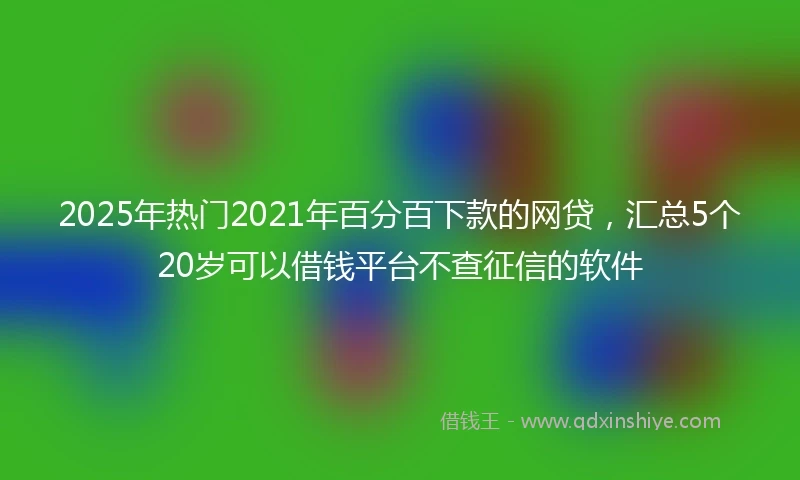 2025年热门2021年百分百下款的网贷，汇总5个20岁可以借钱平台不查征信的软件