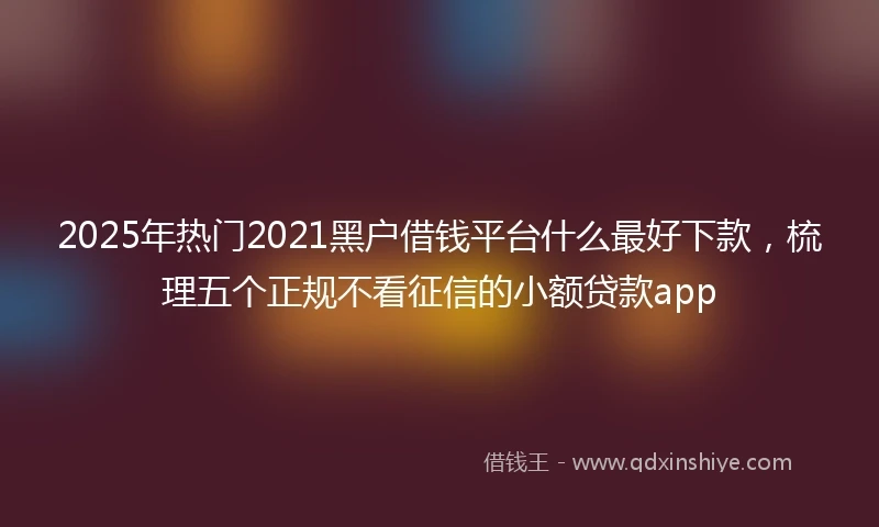 2025年热门2021黑户借钱平台什么最好下款，梳理五个正规不看征信的小额贷款app