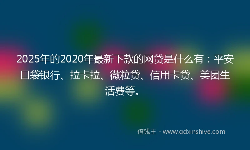 2025年的2020年最新下款的网贷是什么有：平安口袋银行、拉卡拉、微粒贷、信用卡贷、美团生活费等。
