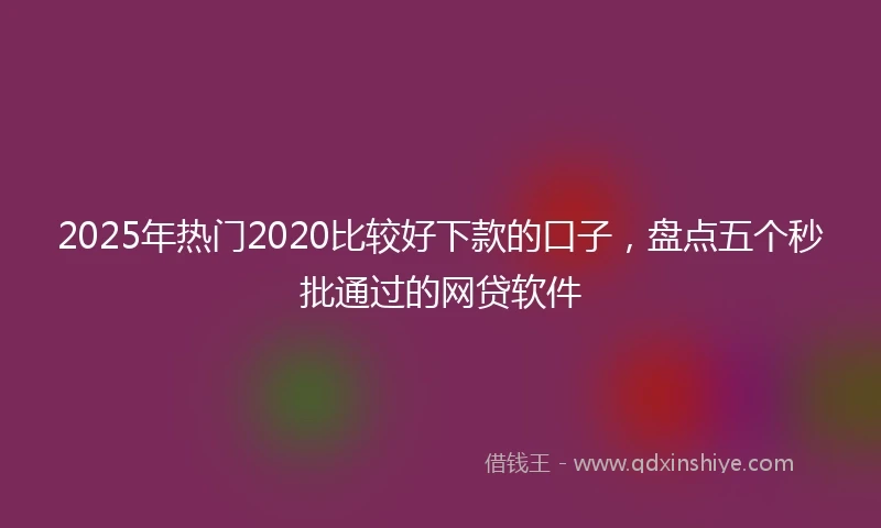2025年热门2020比较好下款的口子，盘点五个秒批通过的网贷软件