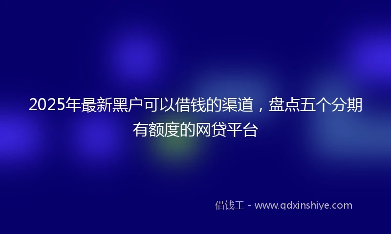 2025年最新黑户可以借钱的渠道，盘点五个分期有额度的网贷平台