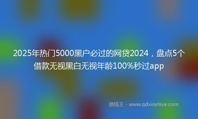 2025年热门5000黑户必过的网贷2024，盘点5个借款无视黑白无视年龄100%秒过app