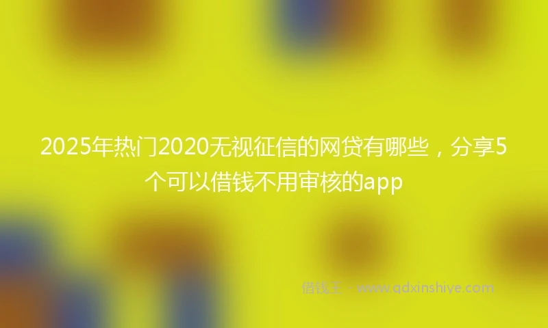 2025年热门2020无视征信的网贷有哪些，分享5个可以借钱不用审核的app