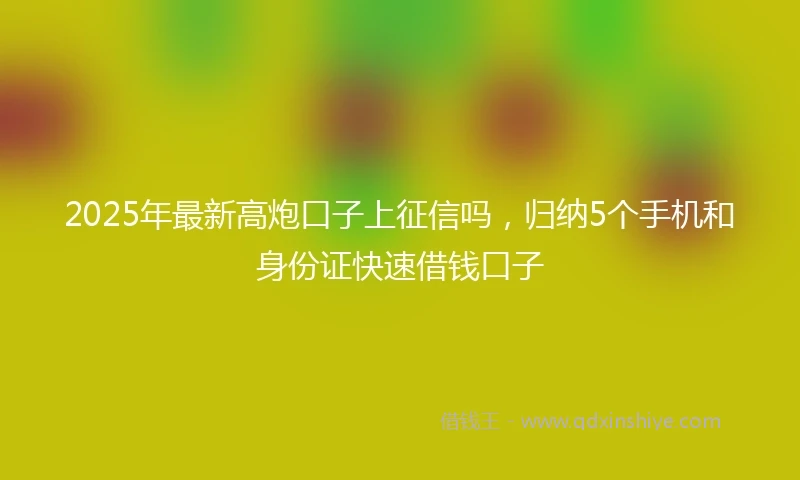 2025年最新高炮口子上征信吗，归纳5个手机和身份证快速借钱口子