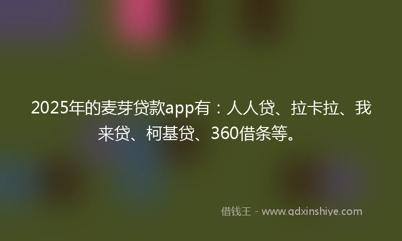 2025年的麦芽贷款app有：人人贷、拉卡拉、我来贷、柯基贷、360借条等。