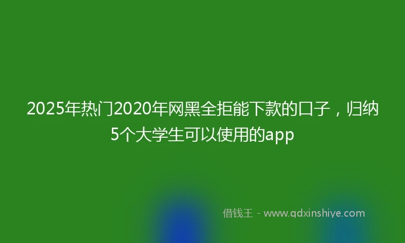 2025年热门2020年网黑全拒能下款的口子，归纳5个大学生可以使用的app
