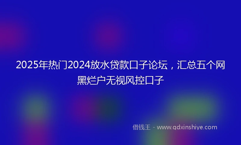 2025年热门2024放水贷款口子论坛，汇总五个网黑烂户无视风控口子