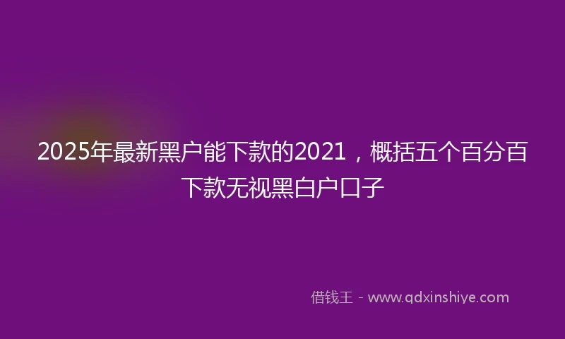2025年最新黑户能下款的2021，概括五个百分百下款无视黑白户口子