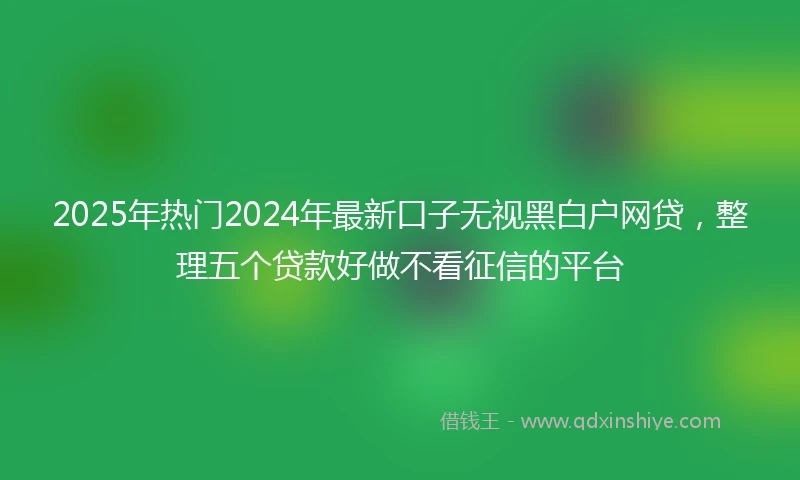 2025年热门2024年最新口子无视黑白户网贷，整理五个贷款好做不看征信的平台
