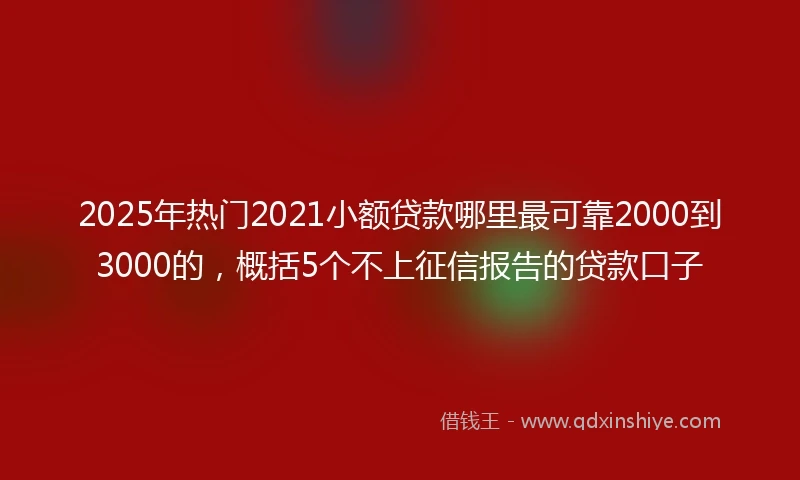 2025年热门2021小额贷款哪里最可靠2000到3000的，概括5个不上征信报告的贷款口子