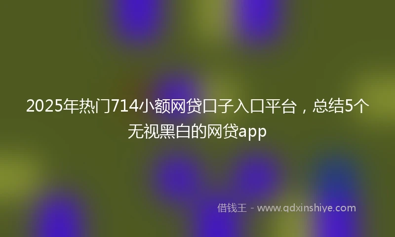 2025年热门714小额网贷口子入口平台，总结5个无视黑白的网贷app