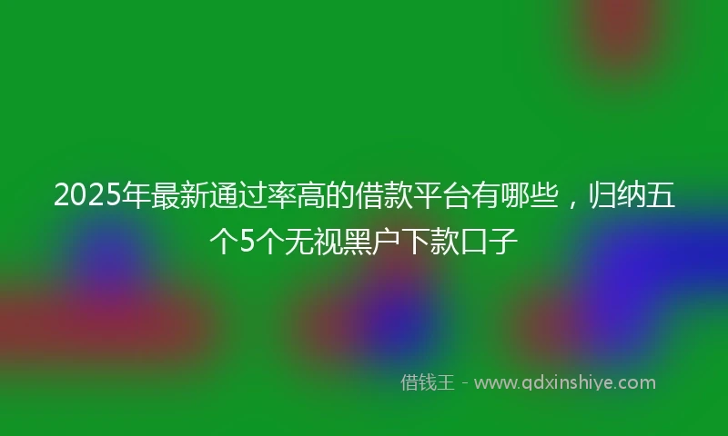 2025年最新通过率高的借款平台有哪些，归纳五个5个无视黑户下款口子