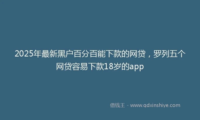 2025年最新黑户百分百能下款的网贷，罗列五个网贷容易下款18岁的app