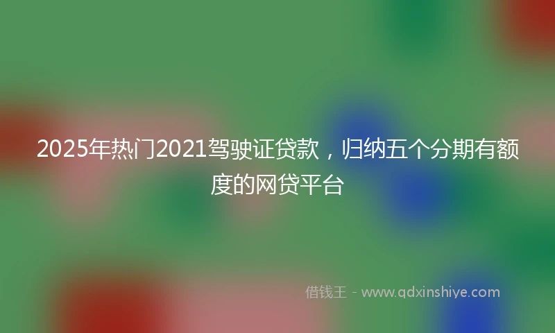 2025年热门2021驾驶证贷款，归纳五个分期有额度的网贷平台