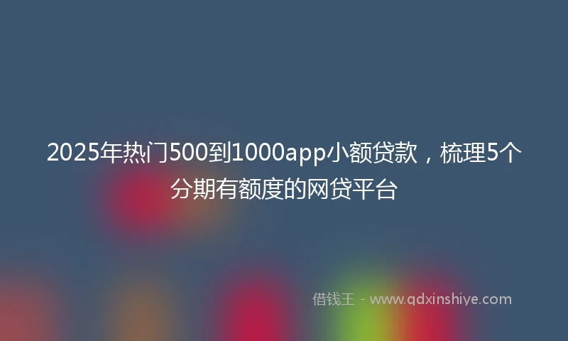 2025年热门500到1000app小额贷款，梳理5个分期有额度的网贷平台