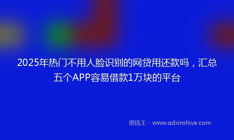 2025年热门不用人脸识别的网贷用还款吗，汇总五个APP容易借款1万块的平台