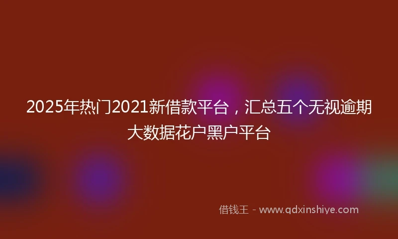2025年热门2021新借款平台，汇总五个无视逾期大数据花户黑户平台