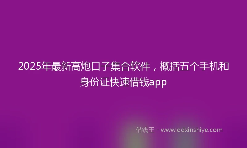 2025年最新高炮口子集合软件，概括五个手机和身份证快速借钱app