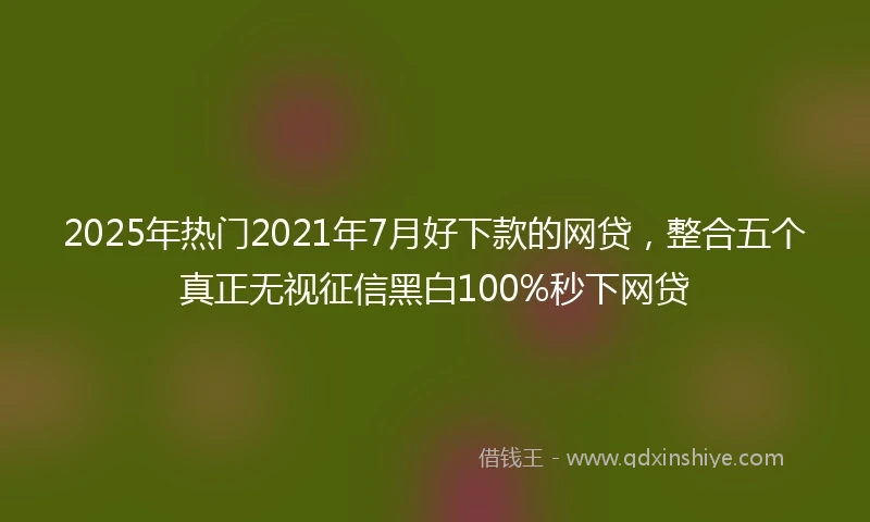2025年热门2021年7月好下款的网贷，整合五个真正无视征信黑白100%秒下网贷
