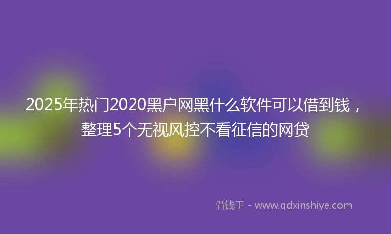 2025年热门2020黑户网黑什么软件可以借到钱，整理5个无视风控不看征信的网贷