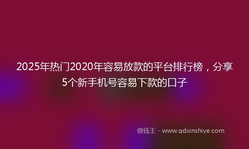 2025年热门2020年容易放款的平台排行榜，分享5个新手机号容易下款的口子
