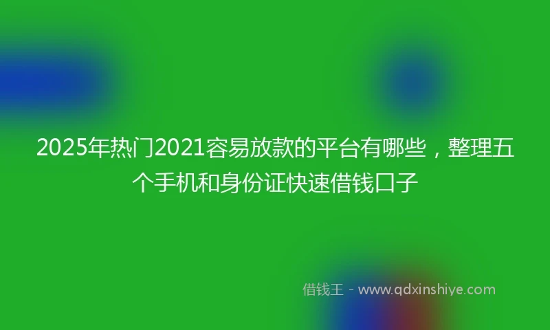 2025年热门2021容易放款的平台有哪些，整理五个手机和身份证快速借钱口子