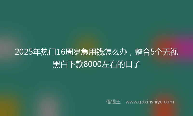 2025年热门16周岁急用钱怎么办，整合5个无视黑白下款8000左右的口子