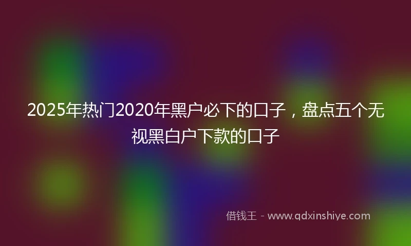 2025年热门2020年黑户必下的口子，盘点五个无视黑白户下款的口子