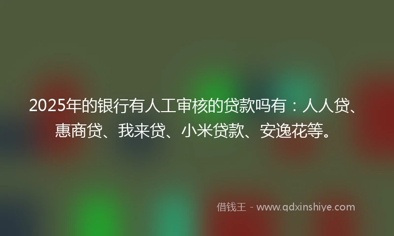 2025年的银行有人工审核的贷款吗有：人人贷、惠商贷、我来贷、小米贷款、安逸花等。