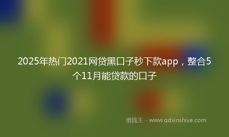 2025年热门2021网贷黑口子秒下款app，整合5个11月能贷款的口子