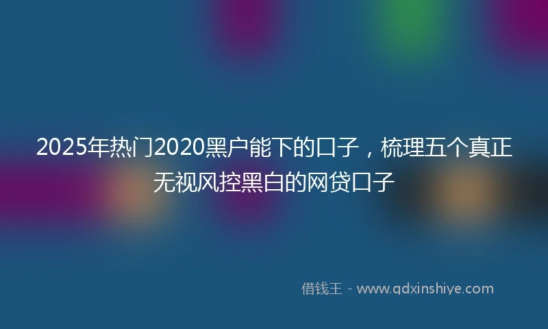 2025年热门2020黑户能下的口子，梳理五个真正无视风控黑白的网贷口子