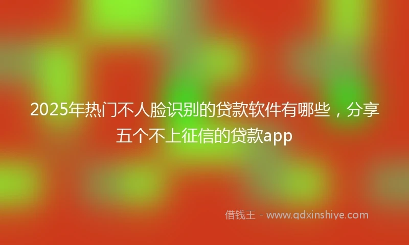 2025年热门不人脸识别的贷款软件有哪些，分享五个不上征信的贷款app