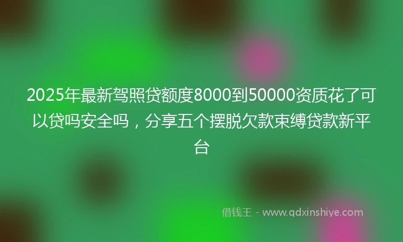 2025年最新驾照贷额度8000到50000资质花了可以贷吗安全吗，分享五个摆脱欠款束缚贷款新平台