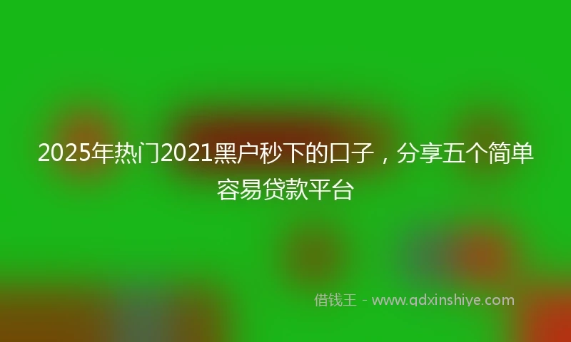 2025年热门2021黑户秒下的口子，分享五个简单容易贷款平台