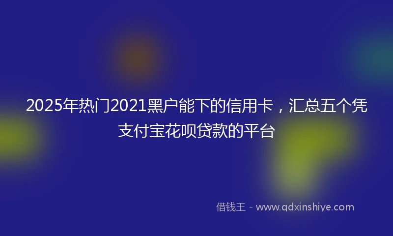 2025年热门2021黑户能下的信用卡，汇总五个凭支付宝花呗贷款的平台