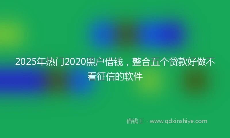 2025年热门2020黑户借钱，整合五个贷款好做不看征信的软件