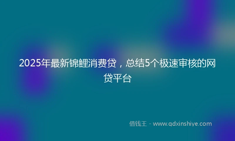 2025年最新锦鲤消费贷，总结5个极速审核的网贷平台
