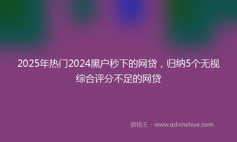 2025年热门2024黑户秒下的网贷，归纳5个无视综合评分不足的网贷
