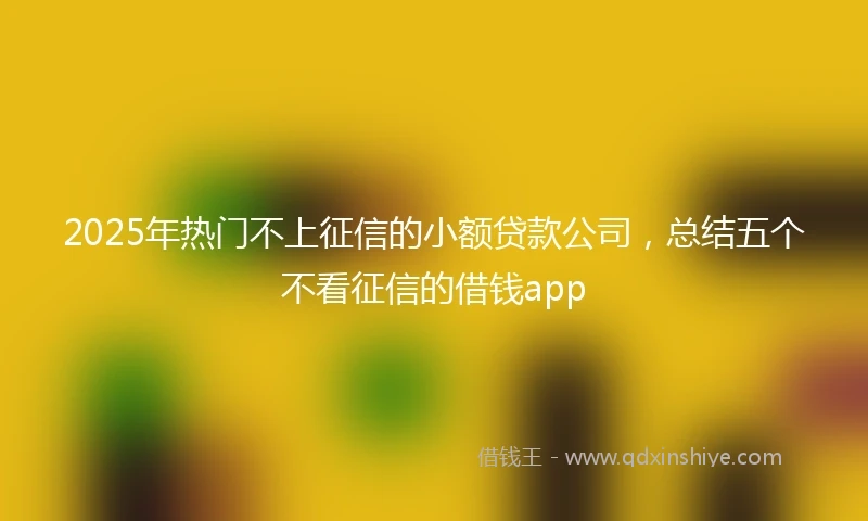2025年热门不上征信的小额贷款公司，总结五个不看征信的借钱app